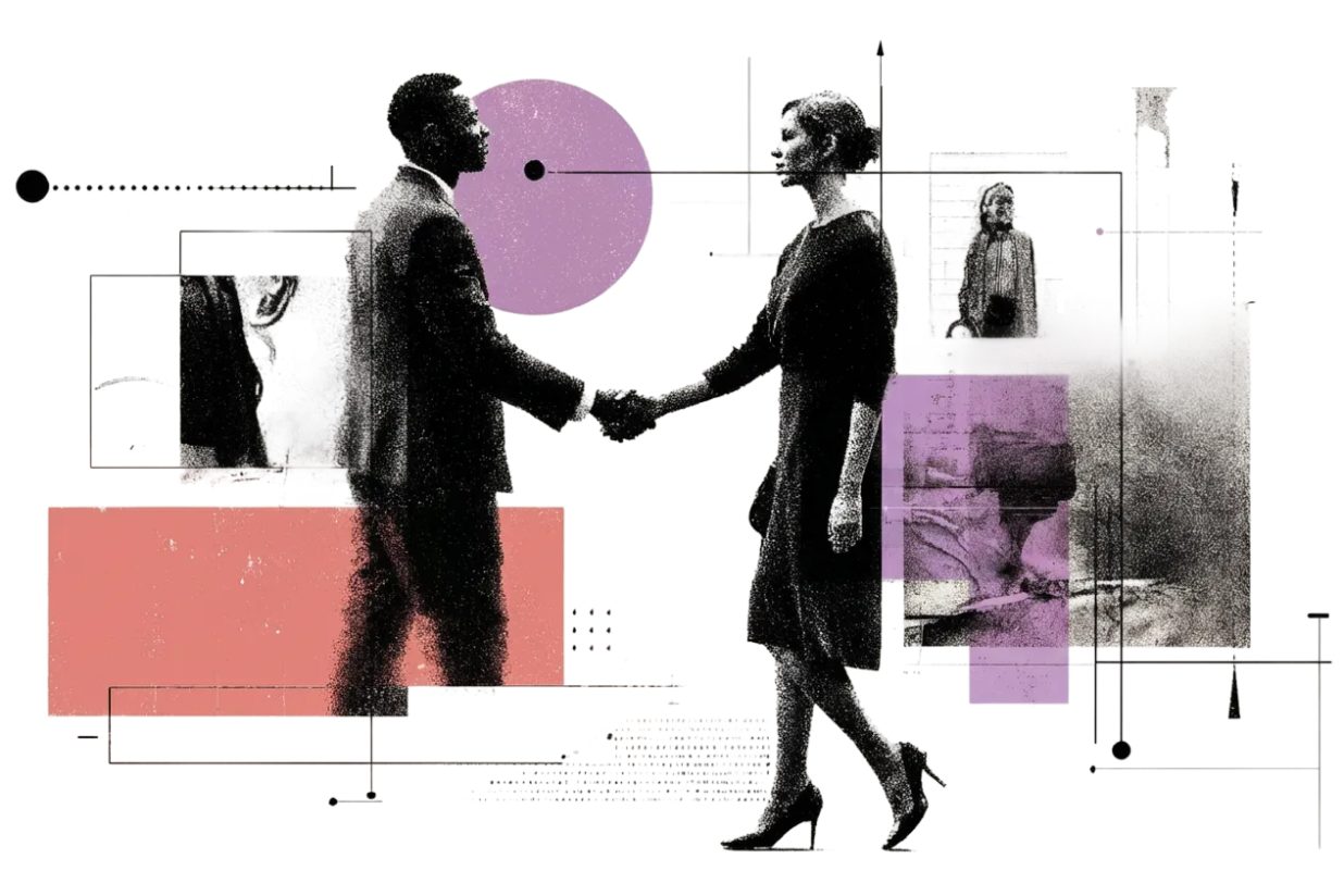 Two professionals connecting